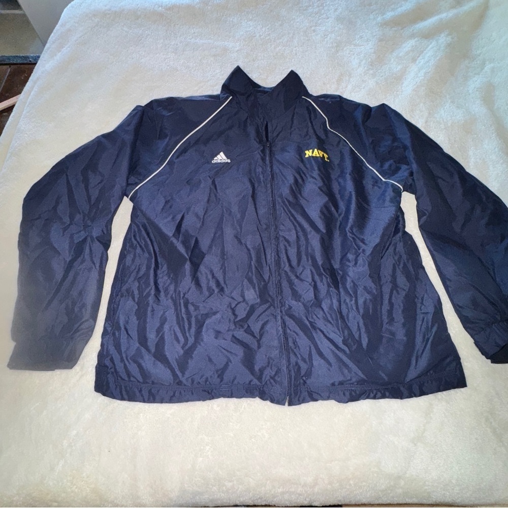 Adidas Dark Blue Athletic Jacket Size Medium United Stares Naval Academy
